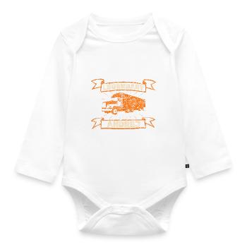 Truck Andrej - Organic Longsleeve Baby Bodysuit - white - Front
