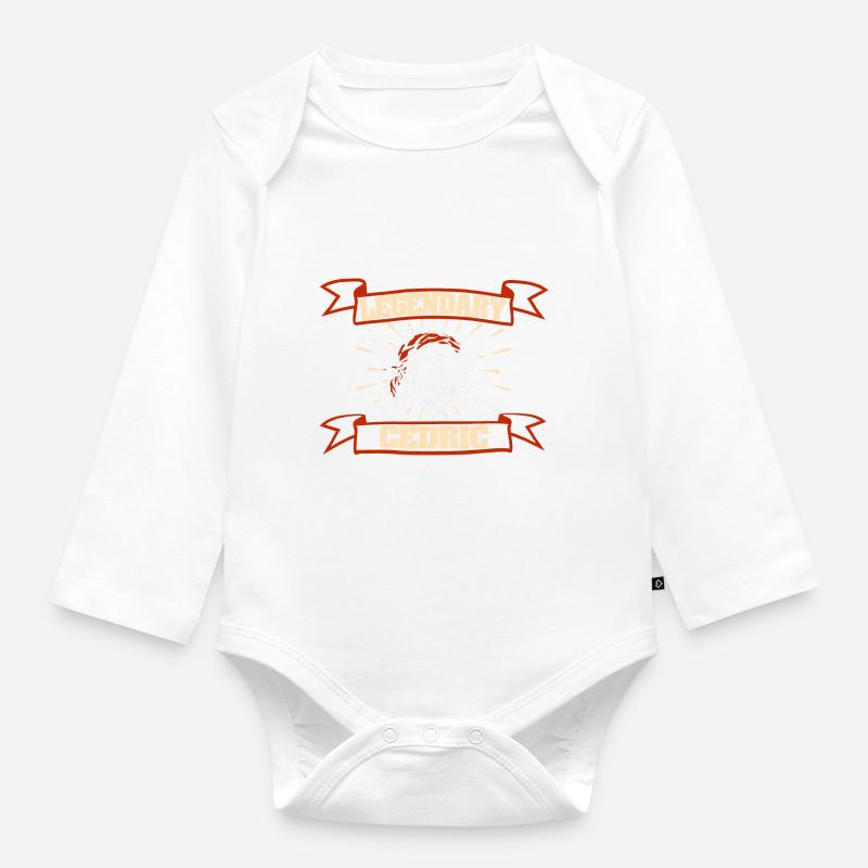 Prénom Cédric - Body Bébé bio manches longues - blanc