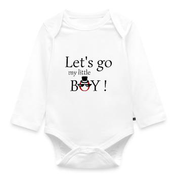 Lass uns gehen, mein kleiner Junge! - Baby Bio-Langarm-Body - Weiß - Vorne