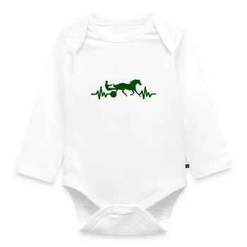 Heartbeat - Horse Stallion Mare Ross Equestrian - Organic Longsleeve Baby Bodysuit - white - Front