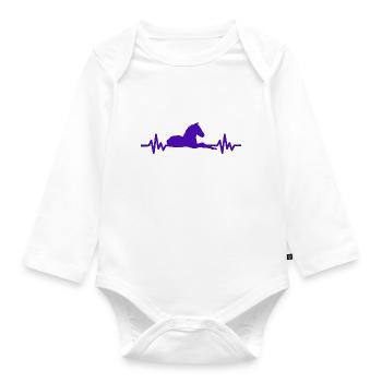 Heartbeat - Horse Stallion Mare Ross Equestrian - Organic Longsleeve Baby Bodysuit - white - Front