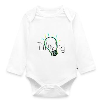 Denken - Baby Bio-Langarm-Body - Weiß - Vorne