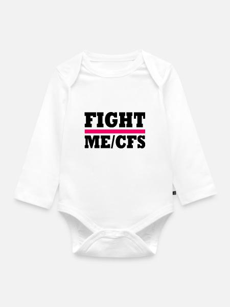Me/cfs - fight me/cfs - Baby Bio-Langarm-Body - Weiß