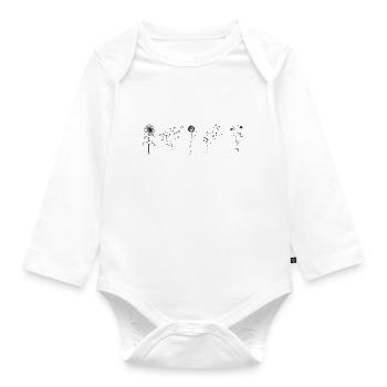 Minimalist flower - Organic Longsleeve Baby Bodysuit - white - Front