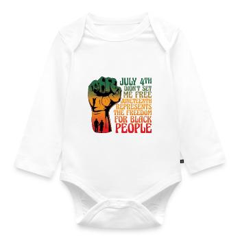 Der 4. Juli hat mich nicht befreit - Baby Bio-Langarm-Body - Weiß - Vorne