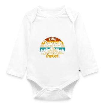 Mann, Mythos, Legende - Onkel Name eintragen - Baby Bio-Langarm-Body - Weiß - Vorne
