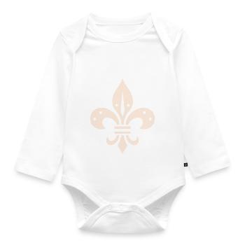 Fleur de lis Design - Baby Bio-Langarm-Body - Weiß - Vorne