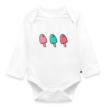 Popsicles - Organic Longsleeve Baby Bodysuit - white - Front