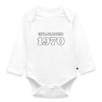 Established 1970 - Feier dein Geburtsjahr - Baby Bio-Langarm-Body - Weiß - Vorne