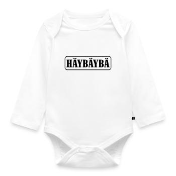 Hey Baby schwarz-weiss - Baby Bio-Langarm-Body - Weiß - Vorne