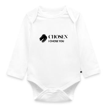 Black logo no background - Baby Bio-Langarm-Body - Weiß - Vorne