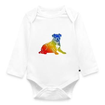 Pit Terrier Dog - Organic Longsleeve Baby Bodysuit - white - Front