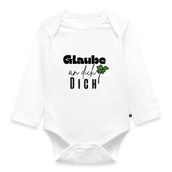 Glaube an dich - Baby Bio-Langarm-Body - Weiß - Vorne