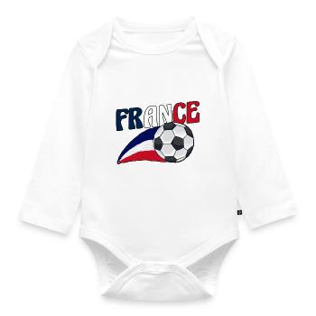 Français Français France - Body Bébé bio manches longues - blanc - Devant