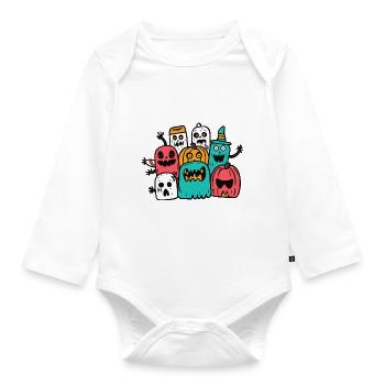 Halloween Party Figures - Organic Longsleeve Baby Bodysuit - white - Front