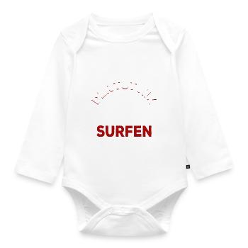 Der tut nix der will nur surfen - Spruch - Baby Bio-Langarm-Body - Weiß - Vorne