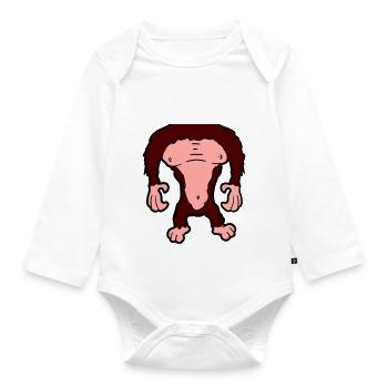 Funny Gorilla Body Headless Halloween Costume - Organic Longsleeve Baby Bodysuit - white - Front
