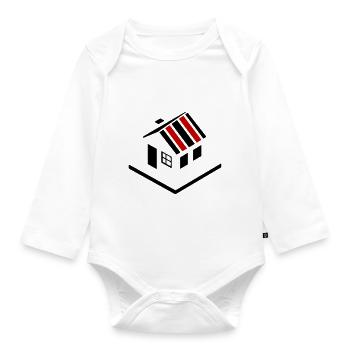 House Property Icon Logo - Organic Longsleeve Baby Bodysuit - white - Front