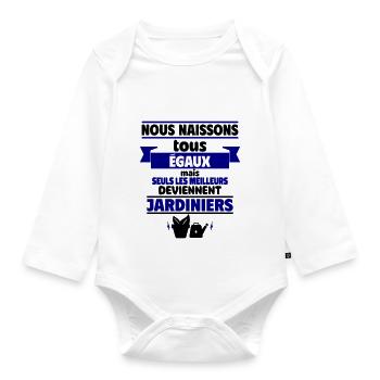 tous les hommes jardiniers - Body Bébé bio manches longues - blanc - Devant