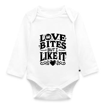 Ich liebe Bites, aber ich mag es - Baby Bio-Langarm-Body - Weiß - Vorne