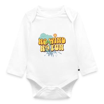 Kitesurf Kitesurfer Kiteboard - Baby Bio-Langarm-Body - Weiß - Vorne