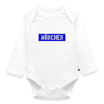 München - Munich - Bayern - Organic Longsleeve Baby Bodysuit - white - Front