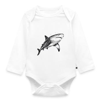 Whale shark - Organic Longsleeve Baby Bodysuit - white - Front
