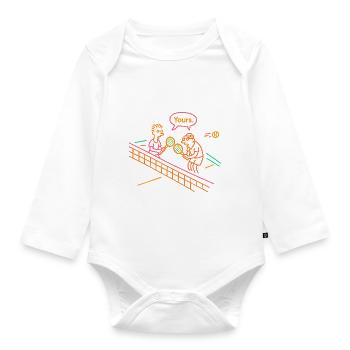 Witziges Doppel Tennis Motiv Geschenk Kollege Team - Baby Bio-Langarm-Body - Weiß - Vorne