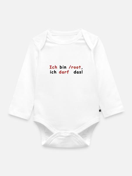 Root Linux - Baby Bio-Langarm-Body - Weiß