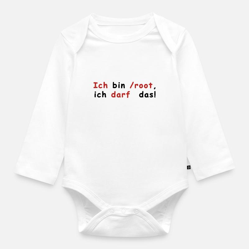 Root Linux - Organic Longsleeve Baby Bodysuit - white