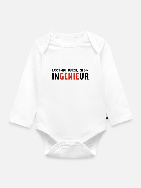 Lasst mich durch, ich bin Ingenieur - Baby Bio-Langarm-Body - Weiß