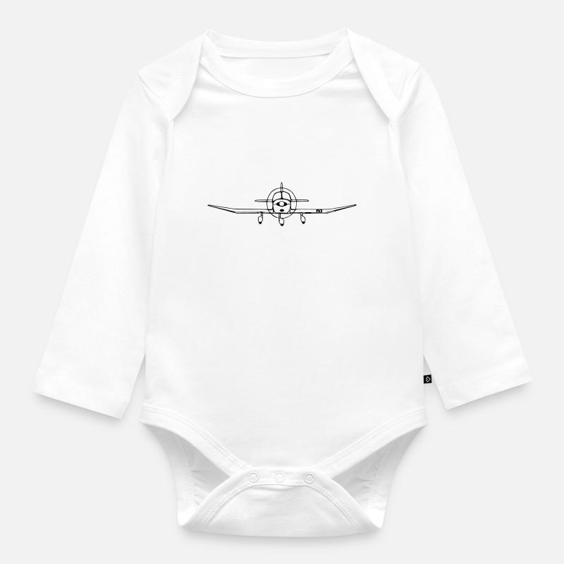Avion Robin DR400 - Body Bébé bio manches longues - blanc