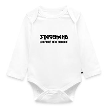 Stagehand Einer muss es ja machen - Baby Bio-Langarm-Body - Weiß - Vorne