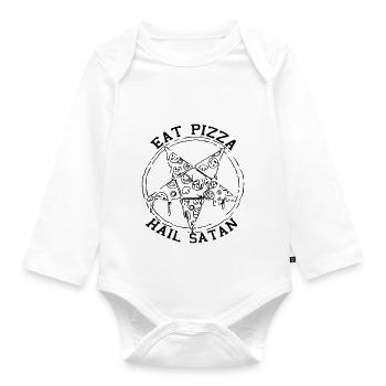Pizza Pentagramm - Baby Bio-Langarm-Body - Weiß - Vorne