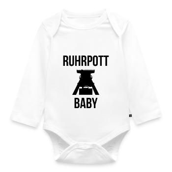 RUHRPOTT BABY - Deine Ruhrpott Stadt - Baby Bio-Langarm-Body - Weiß - Vorne