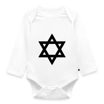 davidstern - Baby Bio-Langarm-Body - Weiß - Vorne