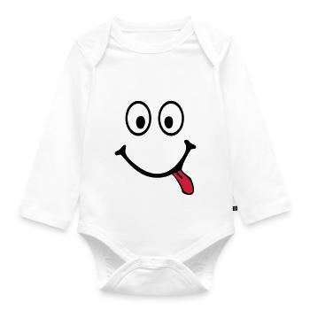 smiley - Baby Bio-Langarm-Body - Weiß - Vorne