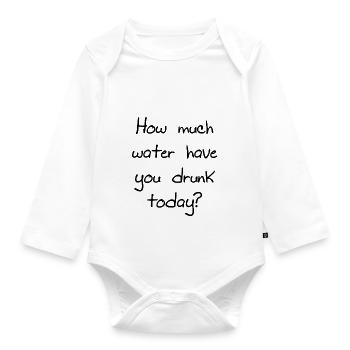 WIE VIEL WASSER? - Baby Bio-Langarm-Body - Weiß - Vorne