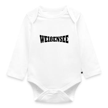 Weißensee Schriftzug - Baby Bio-Langarm-Body - Weiß - Vorne