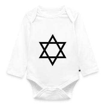 davidstern__f1 - Organic Longsleeve Baby Bodysuit - white - Front