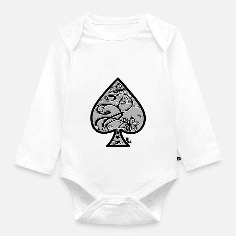 as de pique by dk - Body Bébé bio manches longues - blanc