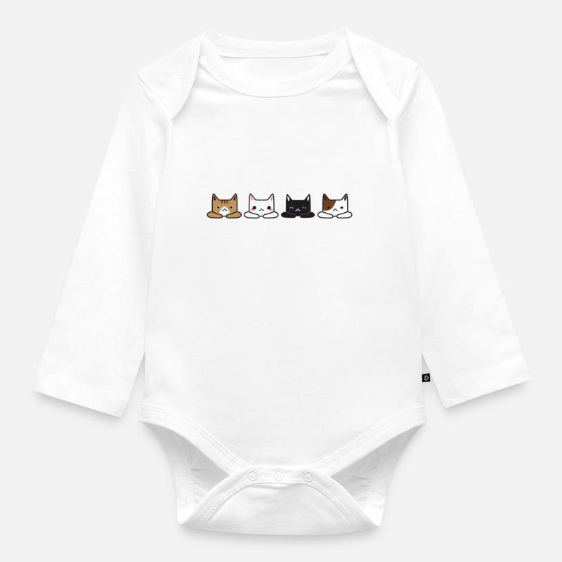 Les chats - Body Bébé bio manches longues - blanc