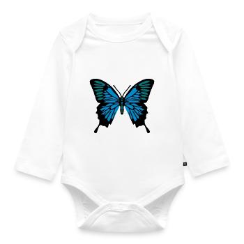 Papillon - Body Bébé bio manches longues - blanc - Devant