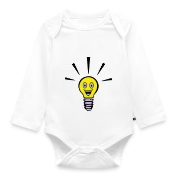 lustige Glühbirne - Idee - Baby Bio-Langarm-Body - Weiß - Vorne