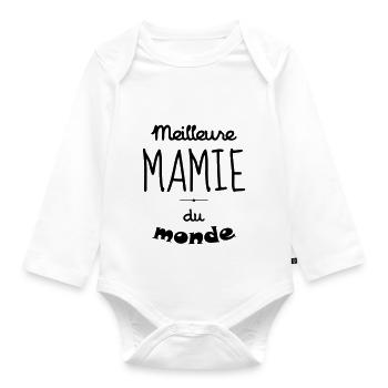 Grandma Oma Großmütter Mamy Mamie Grand-Mère - Organic Longsleeve Baby Bodysuit - white - Front