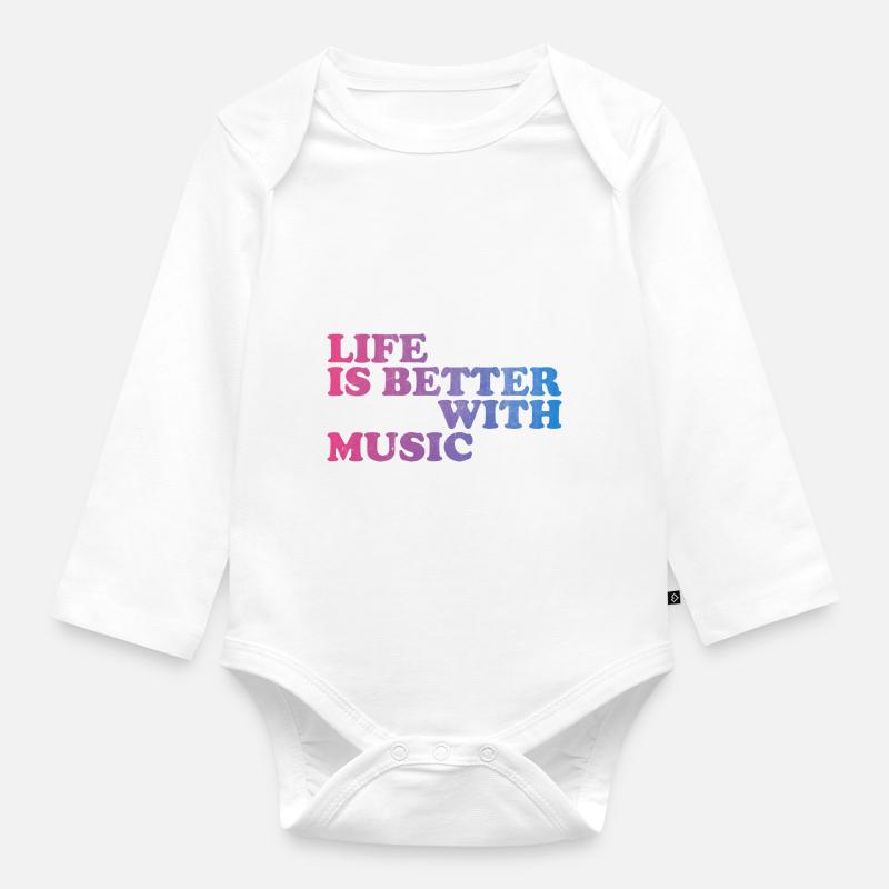 dj - Body Bébé bio manches longues - blanc