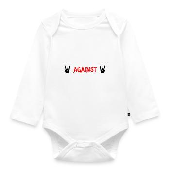 Heavy Metal Heads against racism contre le racisme - Body Bébé bio manches longues - blanc - Devant