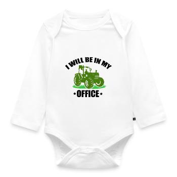 Love my farm farmer farmer stall farmer - Organic Longsleeve Baby Bodysuit - white - Front