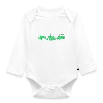 Traktor klar brauche ich die alle - Baby Bio-Langarm-Body - Weiß - Vorne
