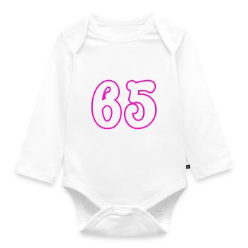 Numéro 65 - Body Bébé bio manches longues - blanc - Devant
